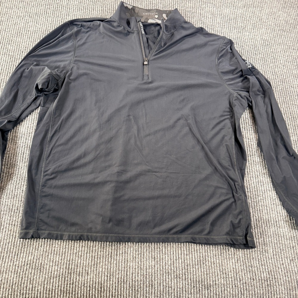 Greyson Quarter Zip Pullover Golf Long Sleeve Shirt Mens XXL Black Mock Neck